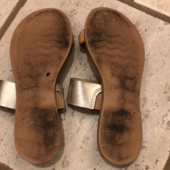 Gold and Tan Sandals - Picture 3 of 7